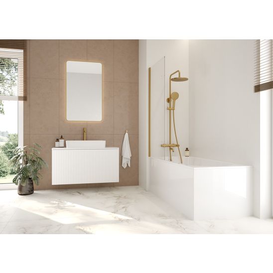 Set Badewannenabtrennung Oltens Sela 23202100, Rechteckige Badewanne Oltens Lykke 10011000