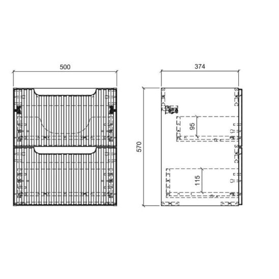 Set Kabinett Comad Nova Cashmere NOVACASHMERE 82-50-2S, Waschbecken Comad Sky 3 SKY 3 50CM DP (E-8099-3-50)