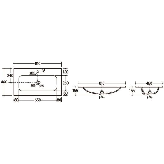 Set Kabinett Comad Bella Cashmere BELLA CASHMERE 82-80-46-2S, Waschbecken Comad Fly FLY WHITE GLOSS UM 80-46 DP ( E-8073-80 )