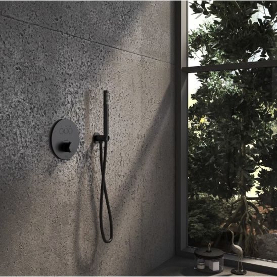 Set Badewannen- und Duscharmatur Kronenbach Smart Push 19044003SM, Kopfbrause Kronenbach Spa KBMBBPRBOR250-2-BL, 01900190KBN, 28276000KBSM, 28628002SMKB, 27500001 KB