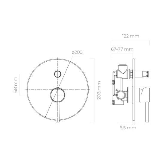 Set Badewannen- und Duscharmatur Oltens Molle 34100910, Kopfbrause Oltens Vindel 37006910, 39402910, 39304910, 37102910, 37200910