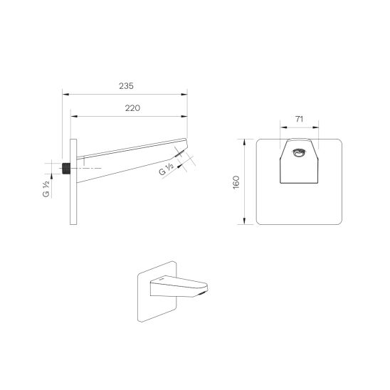 Set Kopfbrause Ksuro 01 16000030, Wandarm Ksuro 01 16002030
