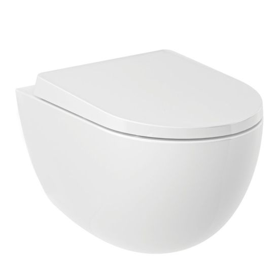 Set WC-Becken mit Absenkautomatik-Sitz Kludi Resa D 24WCSET43, Unterputzrahmen Kludi Unifix 79300