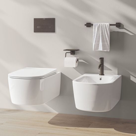 Set WC-Becken mit Absenkautomatik-Sitz Kludi Resa S 27WCSET43, Unterputzrahmen Kludi Unifix 79300