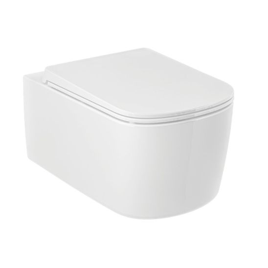 Set WC-Becken mit Absenkautomatik-Sitz Kludi Resa S 27WCSET43, Unterputzrahmen Kludi Unifix 79300