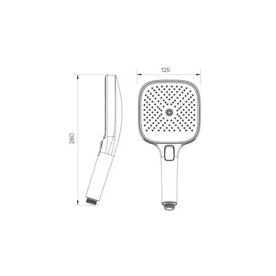 Set Badewannen- und Duscharmatur Ksuro 02 13008010, Handbrause Ksuro 02 One Click 16004010, 37200100, 19001010