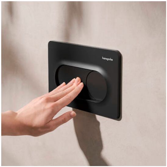 Set WC-Becken mit Absenkautomatik-Sitz Hansgrohe GladeLake S 60309450, Unterputzrahmen Hansgrohe iFrame universal 01022180, 66002670