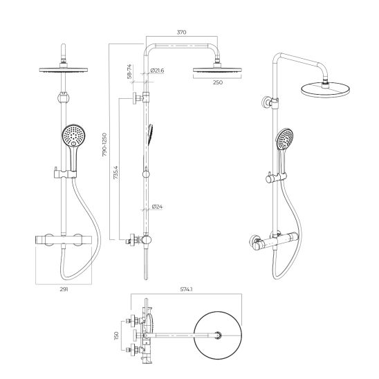 Set Duschset Oltens Vatten 36505100, Auslauf für Badewannenarmatur Oltens Numa 39106100
