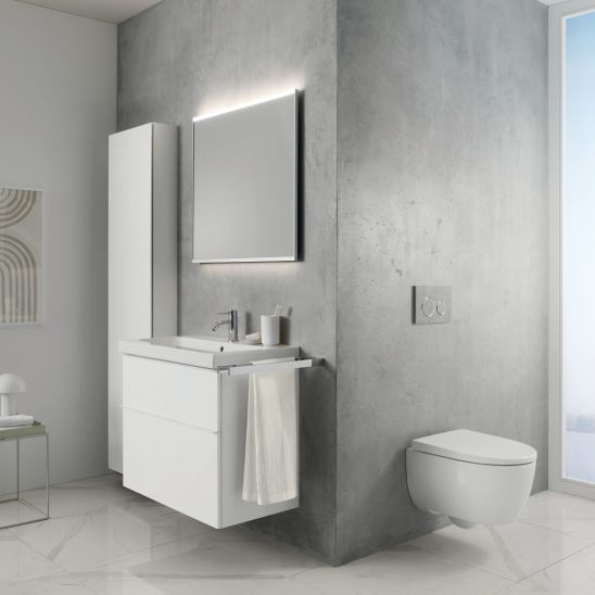 Set WC-Becken mit Absenkautomatik-Sitz Geberit iCon 503.048.00.8, Unterputzrahmen Geberit Duofix 111.003.00.2, 111.815.00.1, 156.050.00.1