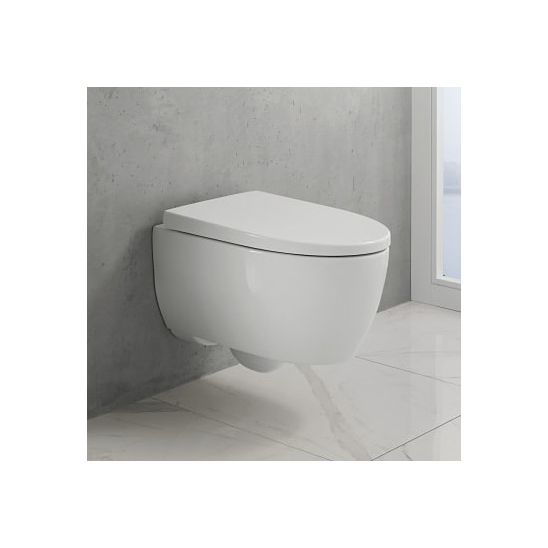 Set WC-Becken mit Absenkautomatik-Sitz Geberit iCon 503.048.00.8, Unterputzrahmen Geberit Duofix 111.320.00.6