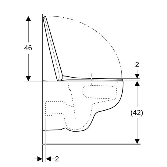 Set Unterputzrahmen Geberit Duofix 111.320.00.6, WC-Becken mit Absenkautomatik-Sitz Geberit Selnova 503.083.00.1, 111.815.00.1, 156.050.00.1