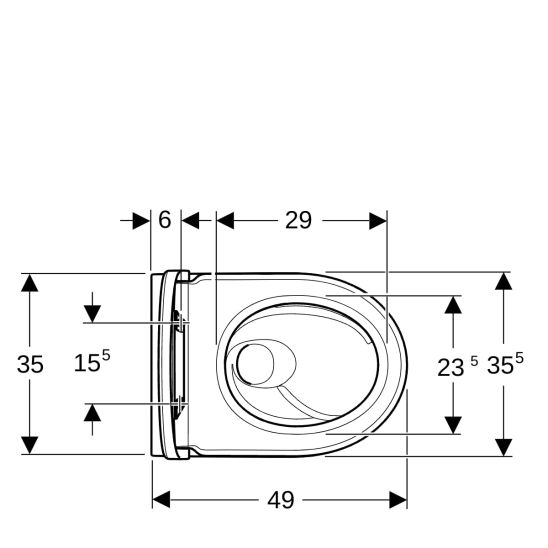 Set WC-Set mit Sitz Geberit iCon 503.048.00.1, Unterputzrahmen Geberit Duofix 111.003.00.2, 111.815.00.1, 156.050.00.1