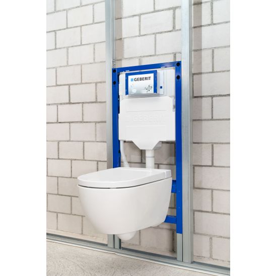 Set WC-Set mit Sitz Geberit Smyle Square 500.683.00.2, Unterputzrahmen Geberit Duofix 111.320.00.6, 111.815.00.1, 156.050.00.1