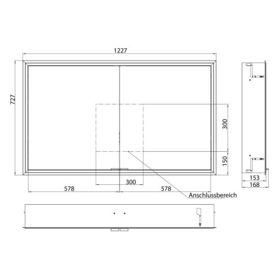 Set Kabinett Kronenbach Cube 2.0 KB100227MB, Unterputz-Montagerahmen für Spiegel Kronenbach Cube 2.0 NU1000032NU
