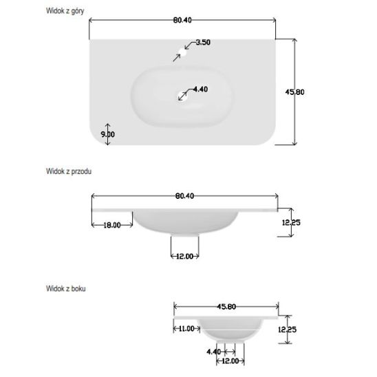 Set Kabinett Comad Ovalia Cremona OVALIA CREMONA 82-80-46-2S, Waschbecken Comad Pure PURE WHITE GLOSS UM 80-46