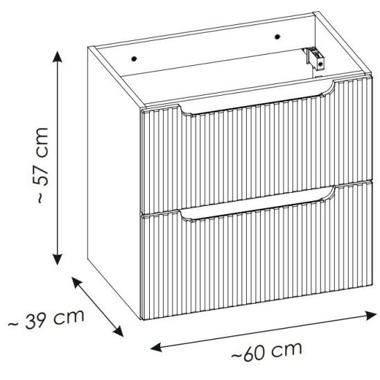 Set Kabinett Comad Nova Coast Evoke NOVA COAST EVOKE 82-60-40-2S, Waschbecken Comad Sky 3 SKY 3 60CM DP (E-8099-3-60)
