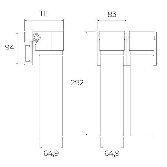 Set Wasserhahn mit Wasserfilter Teka Uni 116030085, Untertischfilter Teka TWF 118510001