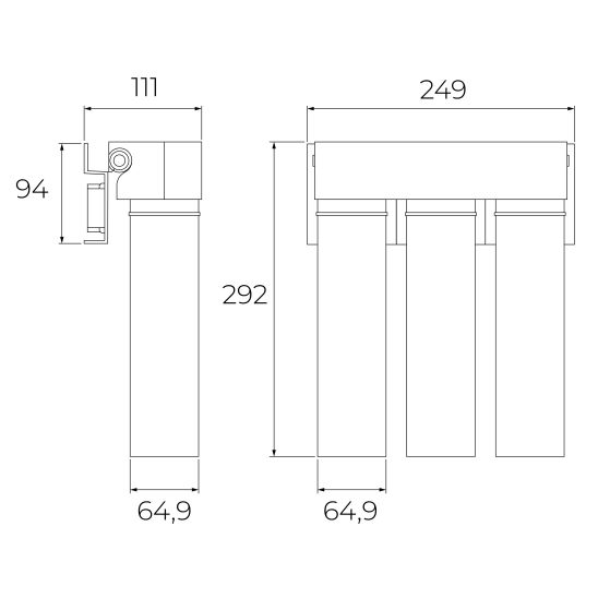 Set Wasserhahn mit Wasserfilter Teka Uni 116030085, Untertischfilter Teka TWF 118510002