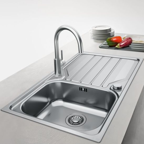 Set Edelstahlspüle Franke Smart SRX 127.0720.295, Küchenarmatur Franke Smart Glenda 115.0747.473