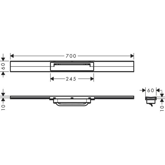 Set Äußeres Element des Abflusses Hansgrohe RainDrain Flex 56043000, Montagesatz Hansgrohe uBox Universal 1000180