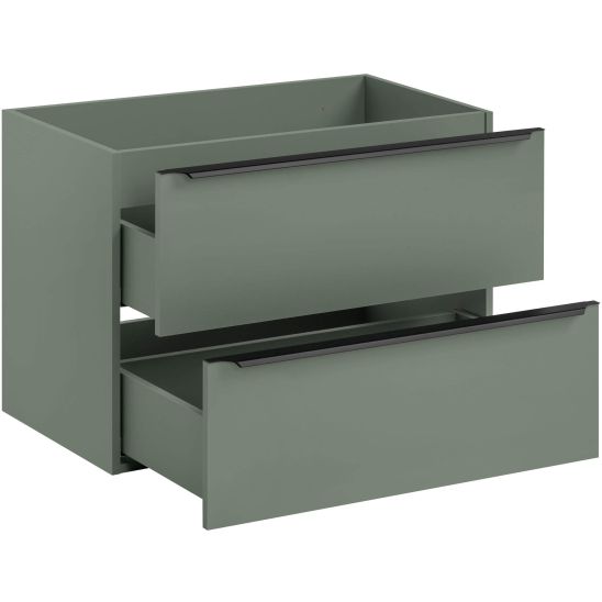 Set Badschrank Comad Sombra Green SOMBRA GREEN 82-80-46-2S, Waschbecken Comad Sky SKY 1 BLACK MATT 80 DP ( E-8099-80 ), NIAGARA UM 03 BLACK 86001B