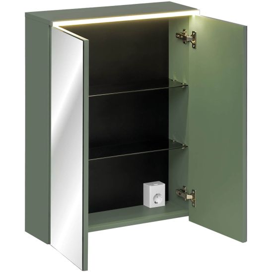 Set Badschrank Comad Sombra Green GREEN UN 84-60-2D, Badschrank Comad Sombra Green SOMBRA GREEN 82-60-46-2S, SKY 1 BLACK MATT 60 DP ( E-8099-60 )
