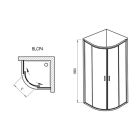 Set Dusche Ravak Blix 3B270C00Z1, Halbrunde Duschwanne Ravak Ronda GPX2240132, 364786