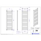 Set Badezimmerheizkörper Instal Projekt Retto RET-50/180C31, Thermostatset Instal Projekt Z17 606400001C31