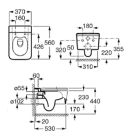 Set WC-Becken Roca Inspira A346537000, Unterputzrahmen Roca Duplo One A890070020, A80153200B, A890189206, A890063000
