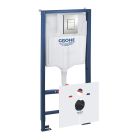 Set Verdeckter Rahmen mit Betätigungsplatte Grohe Rapid SL 39449000, WC-Becken mit Absenkautomatik-Sitz Grohe Bau Ceramic 39351000