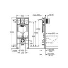 Set Verdeckter Rahmen mit Betätigungsplatte Grohe Rapid SL 39449000, WC-Becken mit Absenkautomatik-Sitz Grohe Bau Ceramic 39351000