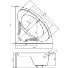 Set Eckbadewanne Besco Mia #WAM-130-NS, Badewannenverkleidung Besco Mia OAM-130-NS