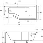 Set Eckbadewanne Besco Integra #WAI-150-PP, Badewannenverkleidung Besco Integra #OAI-150-NS