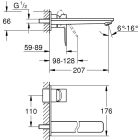 Set Waschtischarmatur Grohe Lineare 23444001, Verdecktes Wasserhahnelement Grohe Eurostyle 23571000