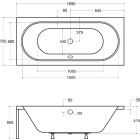 Set Rechteckige Badewanne Besco Vitae #WAV-170-PK, Badewannenverkleidung Besco Vitae #OAV-170-PK