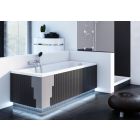 Set Rechteckige Badewanne Oltens Langfoss 10002000, Badewannenverkleidung Schedpol Stabilsound 1.028-LED, 03002100