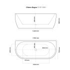 Set Wandmontierte Badewanne Oltens Begna 12011000, Verschlusskappe Oltens 09002000