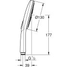Set Kopfbrause mit Arm Grohe Rainshower Mono 26558DL0, Badewannen- und Duscharmatur Grohe Essence 24058DL1, 26574DL0, 26658DL0, 28388DA0