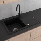 Set Küchenarmatur Oltens Myvat 35205800, Granitspüle Oltens Gravan 72100300