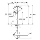 Set Badewannen- und Duscharmatur Grohe Plus 23846003, Bodenbefestigungselement Grohe 45984001