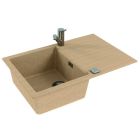 Set Granitspüle Alveus Cadit 1132024, Küchenarmatur Alveus Delos 1129020