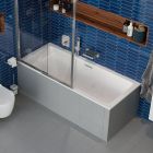 Set Rechteckige Badewanne Excellent Heaven Slim WAEX.HEV16WHS, Badewannensiphon Excellent Flow ARIN.FLOW.GL