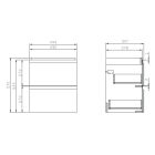 Set Kabinett Cersanit Moduo S590-011-ECO, Waschbecken Cersanit Moduo K116-009-ECO