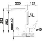 Set Küchenarmatur Blanco Linus 526683, Granitspüle Blanco Subline 500-U 527794, 207423