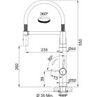 Set Küchenarmatur Franke Vital Semi-Pro 120.0621.313, Stahlspüle Franke Box 127.0453.656
