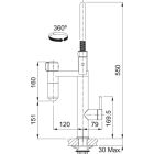 Set Küchenarmatur Franke Vital Semi-Pro 120.0621.313, Stahlspüle Franke Box 127.0453.656
