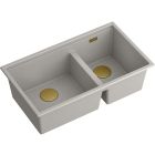 Set GraniteQ-Spüle Quadron Clark BM3319102U-GR-PVDC1, Thermobecher Quadron M0051