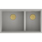 Set GraniteQ-Spüle Quadron Clark BM3319102U-GR-PVDC1, Thermobecher Quadron M0051