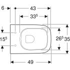 Set WC-Becken Geberit Smyle 500.379.01.1, Unterputzrahmen Geberit Duofix 111.170.00.2, 500.240.01.1