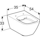 Set WC-Becken Geberit Smyle Square 500.208.01.8, Toilletensitz Geberit Smyle Square 500.240.01.1
